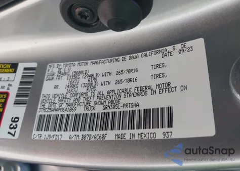 2023 Toyota Tacoma Trd Off Road из США, поврежденный, VIN 3TMCZ5AN4PM641069